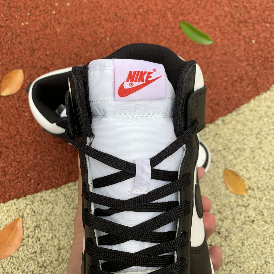 dunk high black and white on feet