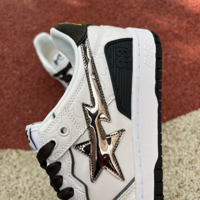 Bape Sk8 Sta Low 'White Metallic Silver' - SneakerCharter.com
