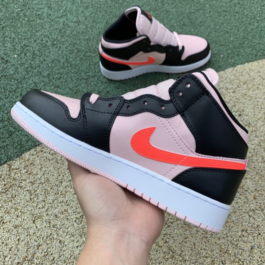 Air Jordan 1 Mid 'Black Pink Crimson' - SneakerCharter.com