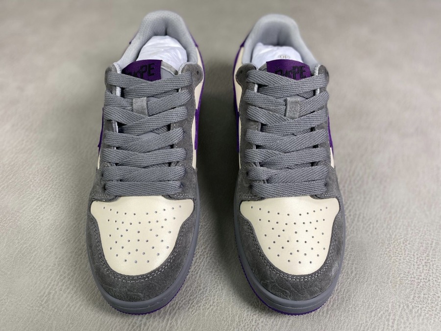 Bape Sk8 Sta Low 'Mist Grey Royal Purple' - SneakerCharter.com