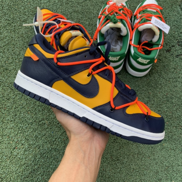 dunk off white university gold