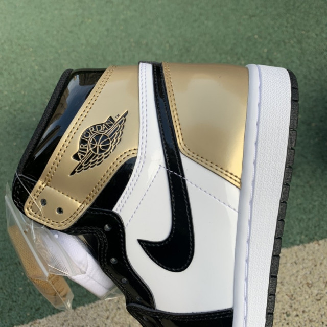 patent gold toe jordan 1