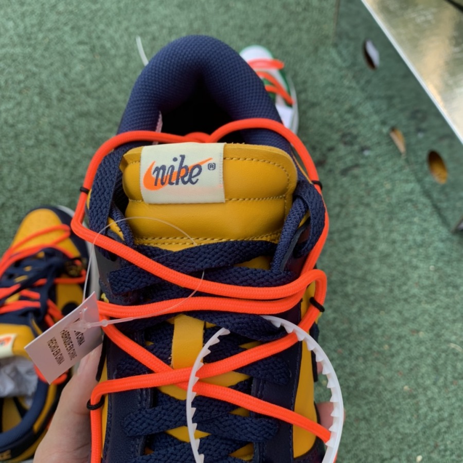 off white dunk university gold
